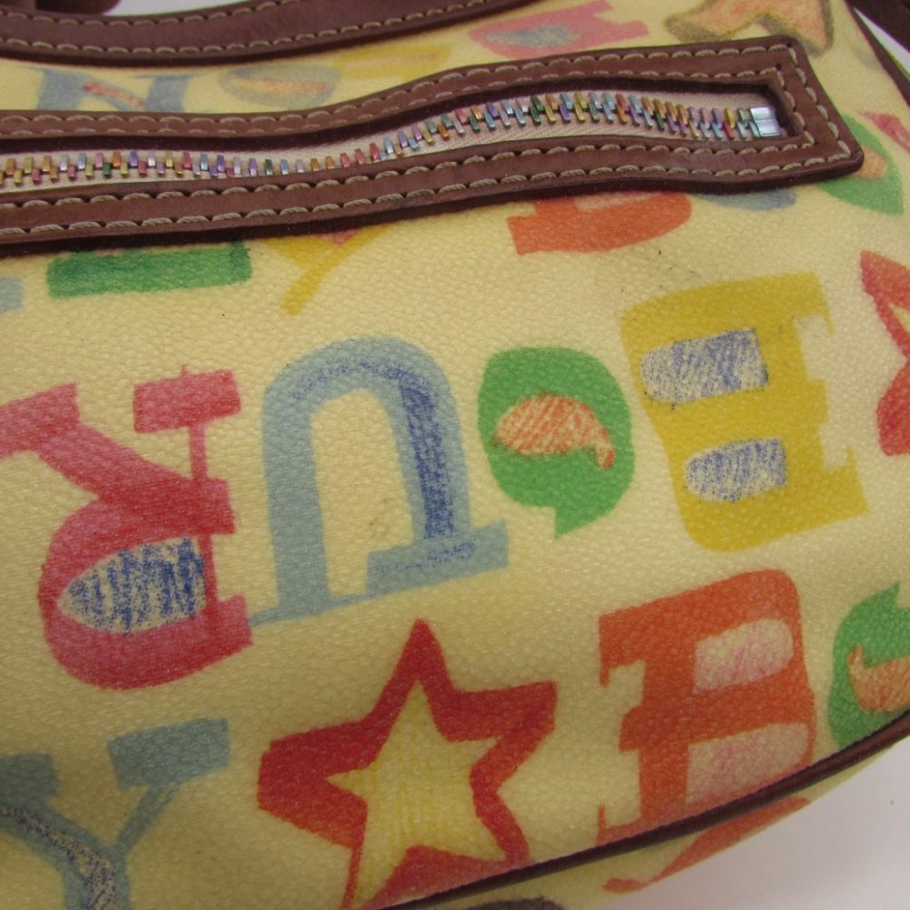 Dooney & Bourke Small Egg Pouchette Graffiti Crayon Doodle Handbag Purse - Picture 9 of 13